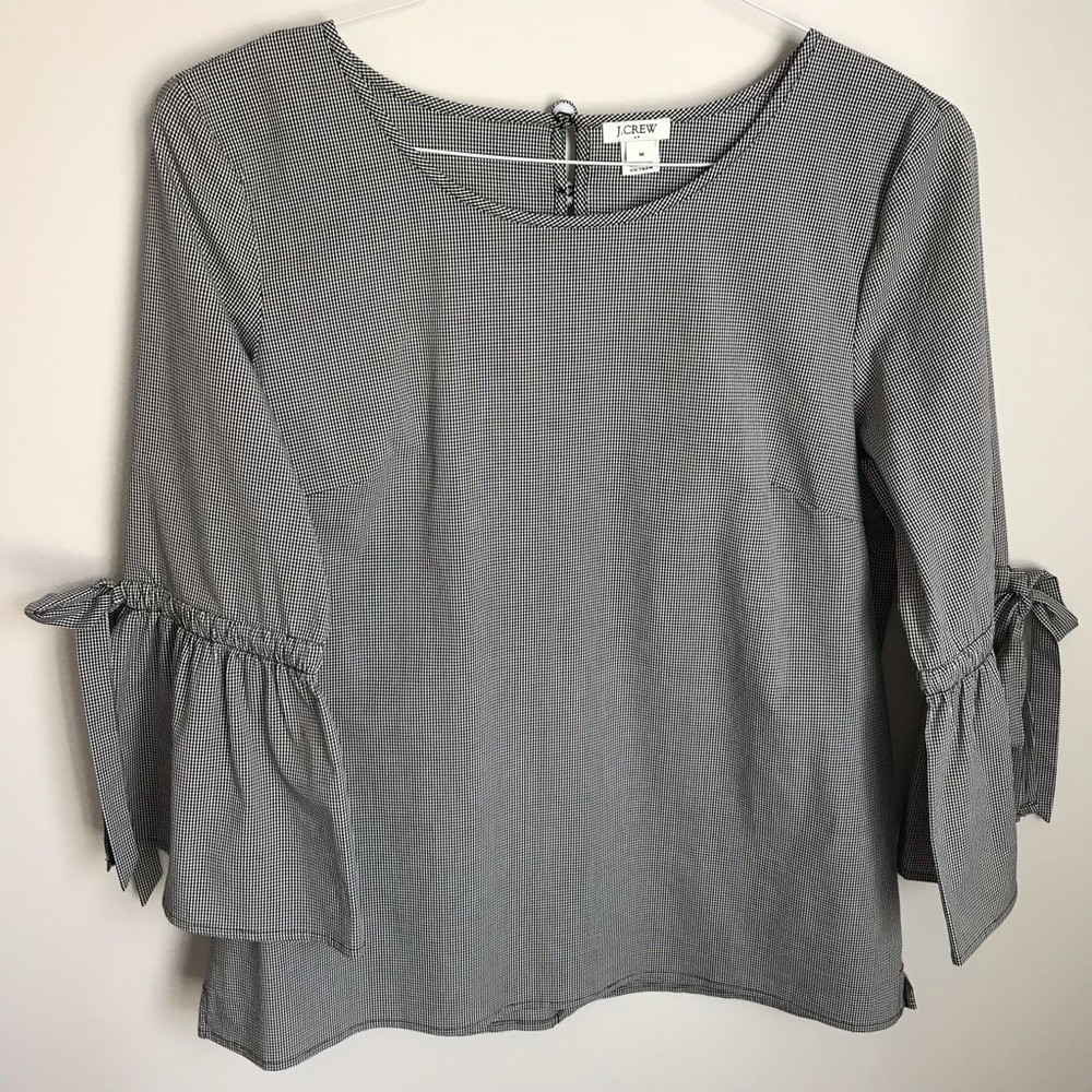 J. Crew Blk/wht gingham top